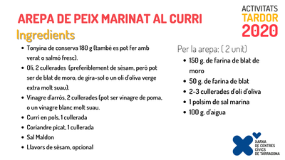 Arepa de peix marinat al curri