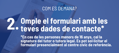 2.-Omple el formulari d'inscripció
