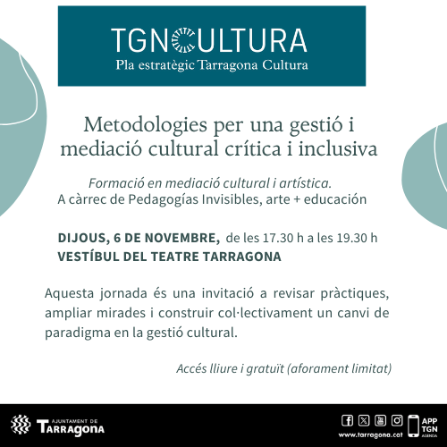 Jornada Formativa: Metodologies per una gestió i mediació cultural crítica i inclusiva