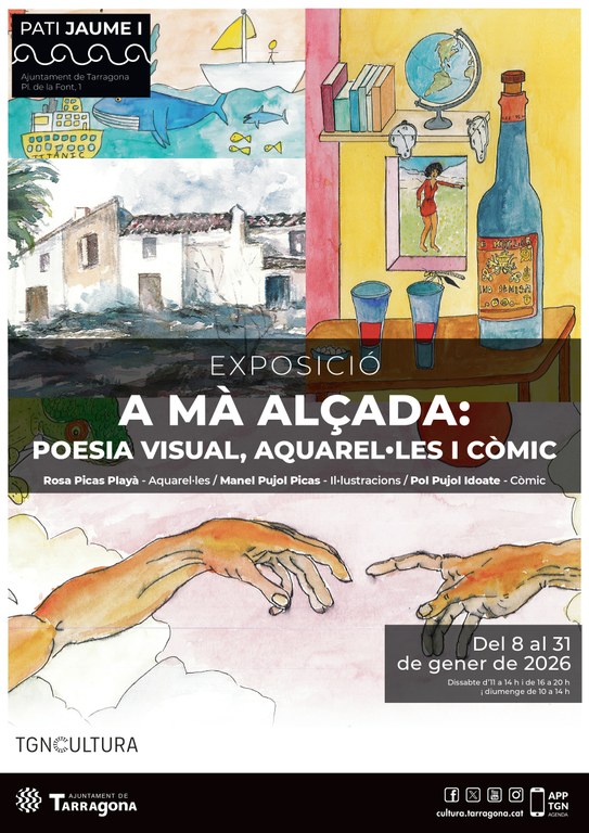 Exposició "A mà alçada: poesia visual, aquarel·les i còmic"