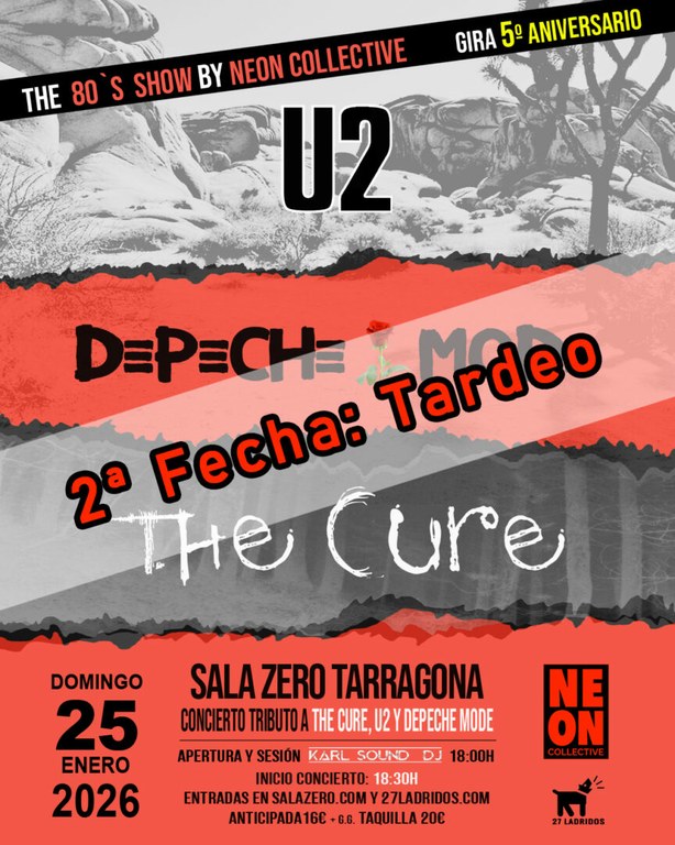 Concert tribut a The Cure, U2 i Depeche Mode (tardeo)