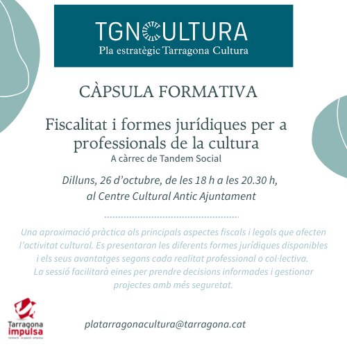 Formació: Fiscalitat i formes jurídiques per a professionals de la cultura