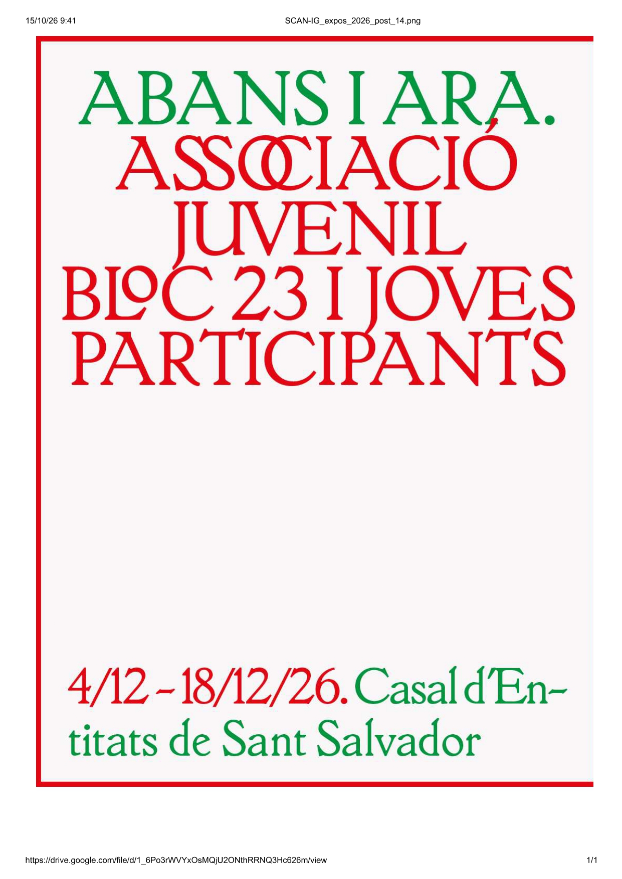 Inauguració de l'exposició "Abans i ara"