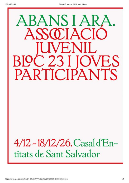 Inauguració de l'exposició "Abans i ara"