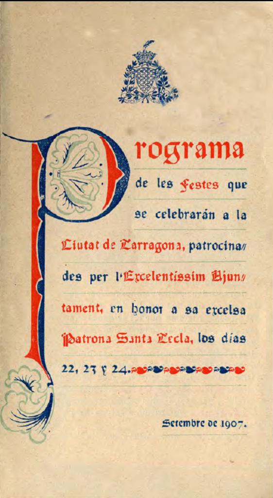 Programa d'actes 1907
