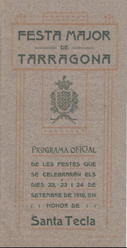 Programa d'actes 1918
