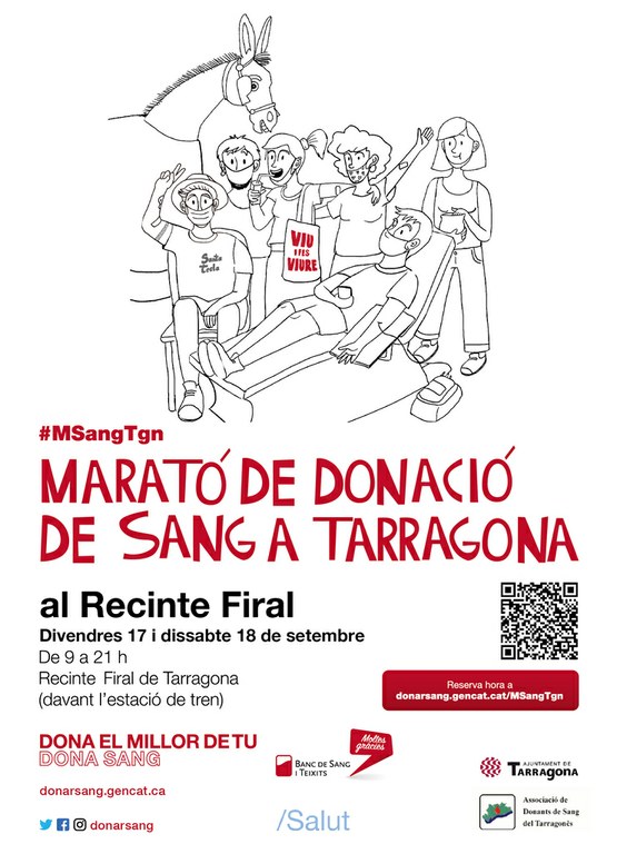 L'Ajuntament de Tarragona fa una crida a participar a la Marató de Donants de Sang el 17 i 18 de setembre