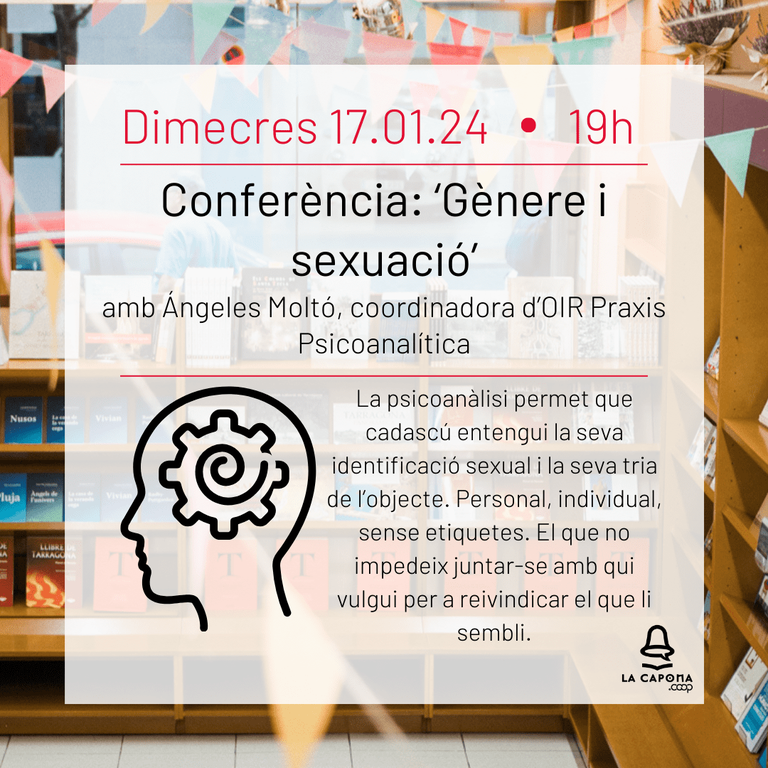 Conferència: 'Gènere i sexuació' amb Ángeles Moltó, coordinadora d'OIR Praxis Psicoanalítica
