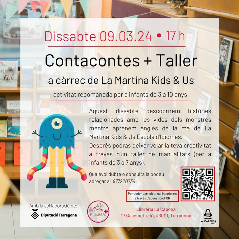 Contacontes i taller per a la canalla en anglès amb La Martina Kids & Us