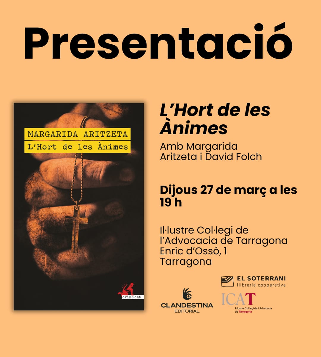 Presentació del llibre “L’Hort de les Ànimes” de Margarida Aritzeta