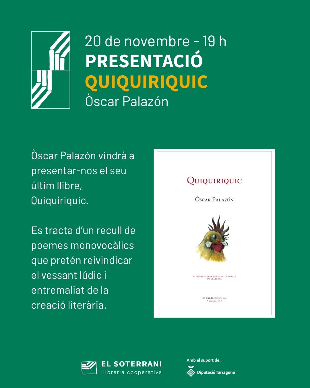 Presentació del llibre "Quiquiriquic", d'Òscar Palazón