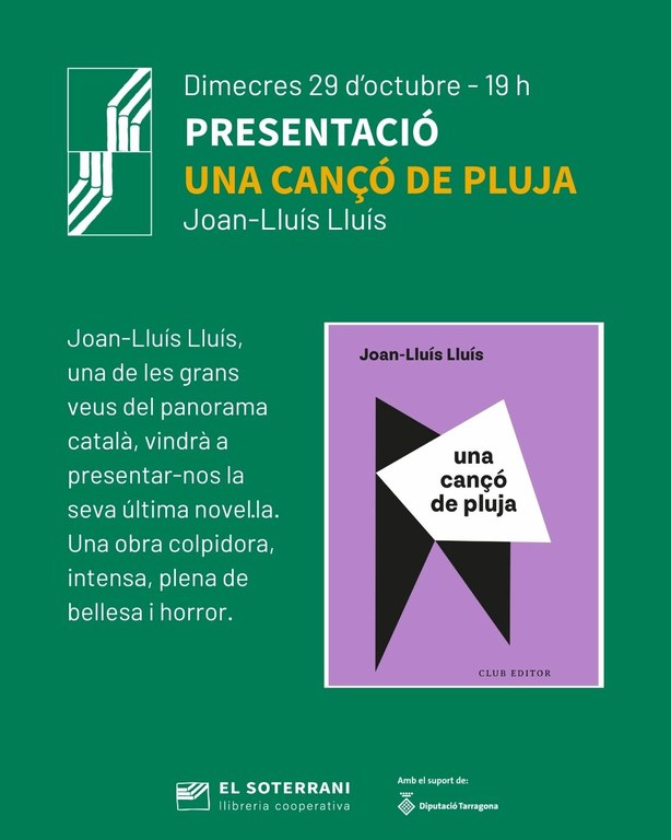 Presentació del llibre 'Una cançó de pluja', de Joan-Lluís Lluís