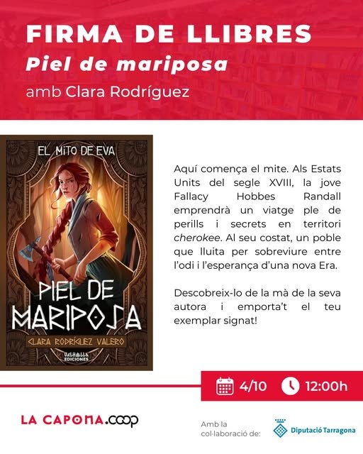 Signatura de llibre "Piel de mariposa" de Clara Rodríguez