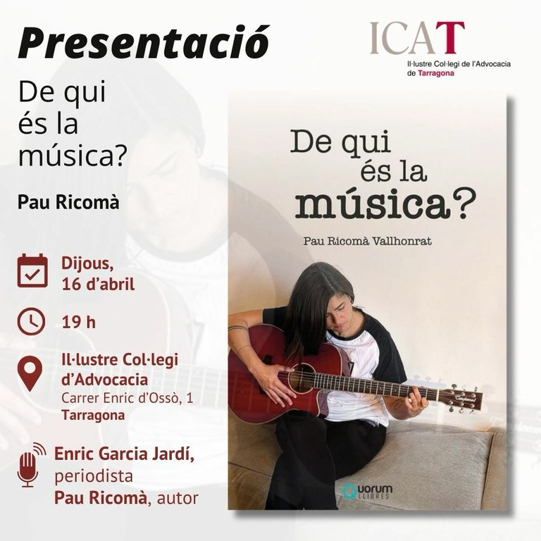 Presentació del llibre "De qui és la música?", de Pau Ricomà