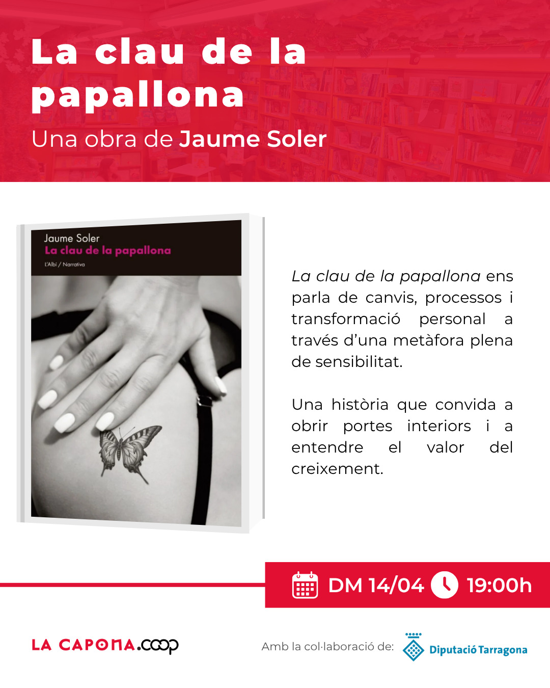 Presentació de l’obra “La clau de la papallona”, de l’autor Jaume Soler