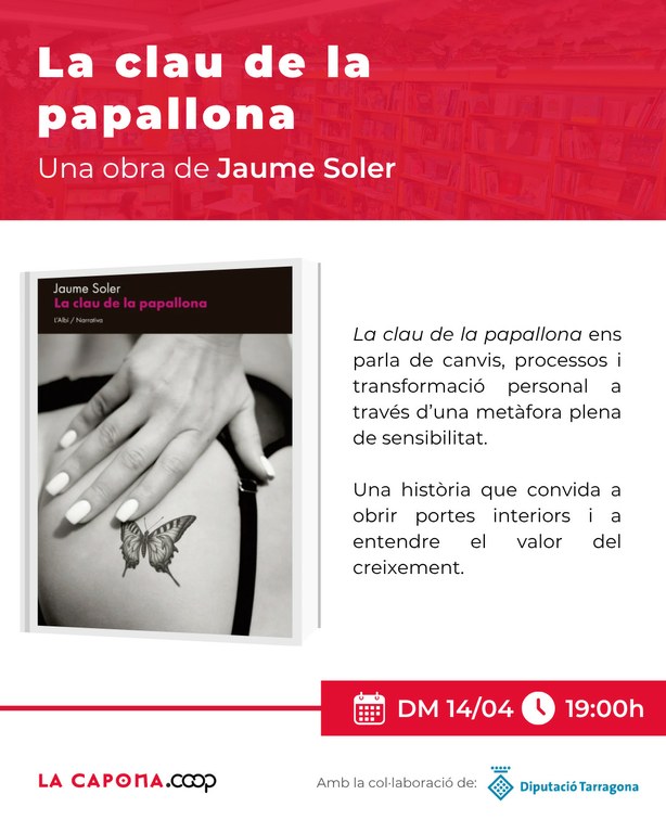 Presentació de l’obra “La clau de la papallona”, de l’autor Jaume Soler
