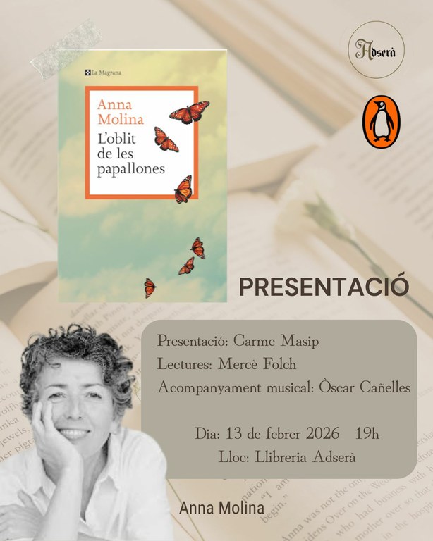 Presentació del llibre 'L'oblit de les papallones', d'Anna Molina