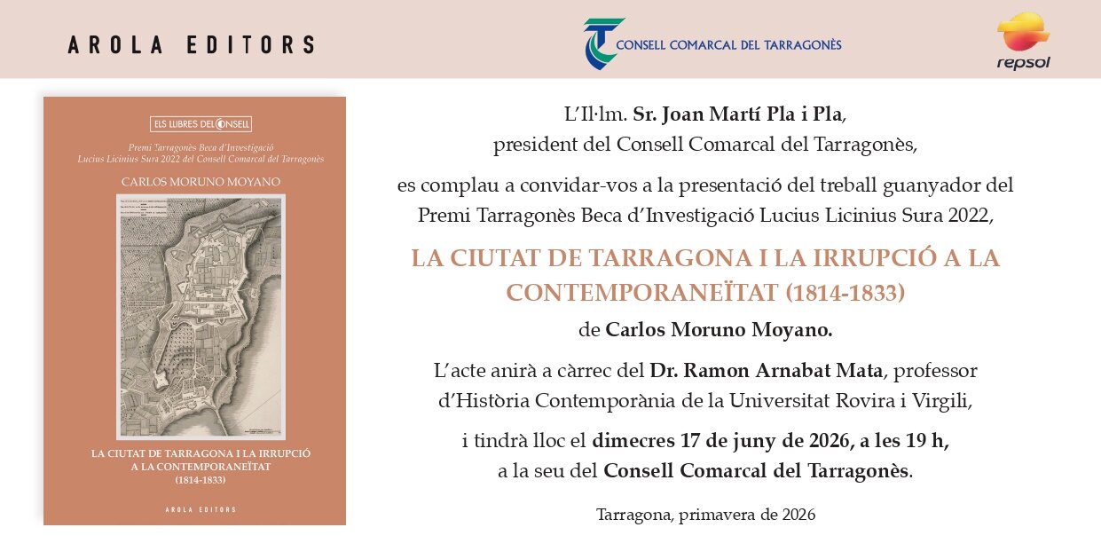 Presentació del llibre "La ciutat de Tarragona i la irrupció a la contemporaneïtat (1814-1833)"