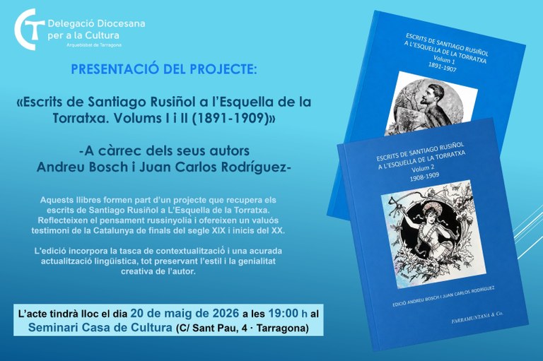Presentació del projecte editorial "Escrits de Santiago Rusiñol"