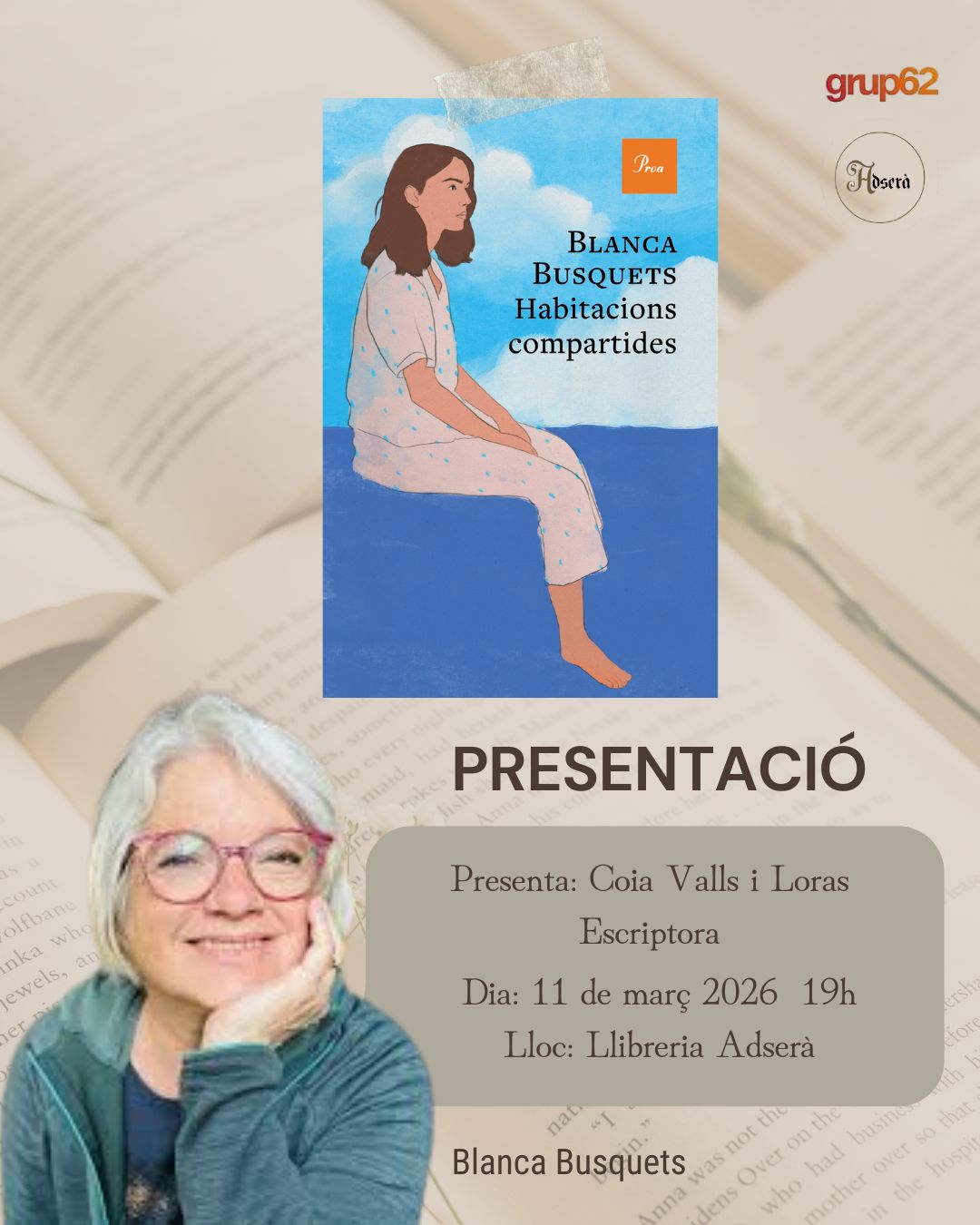 Presentació del llibre 'Habitacions compartides', de Blanca Busquets