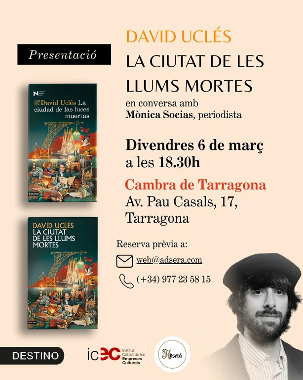 Presentació del llibre "La ciudad de las luces muertas", de David Uclés, Premi Nadal 2026