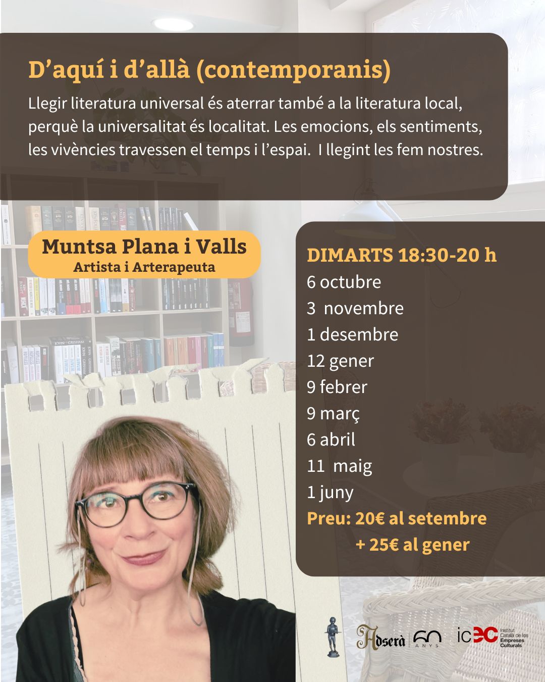 Club de lectura "D'aquí i d'allà": Novel·la contemporània