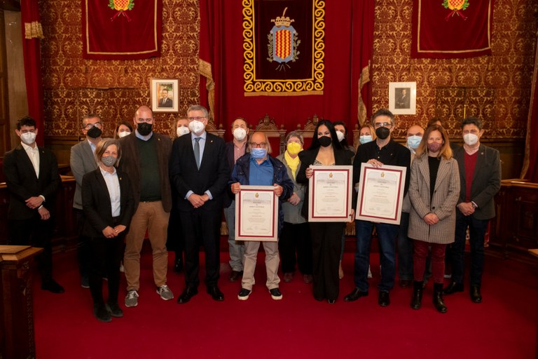 L'Ajuntament de Tarragona distingeix Alfred Abad, Belén López i Josep Royo amb el Diploma al Mèrit Cultural