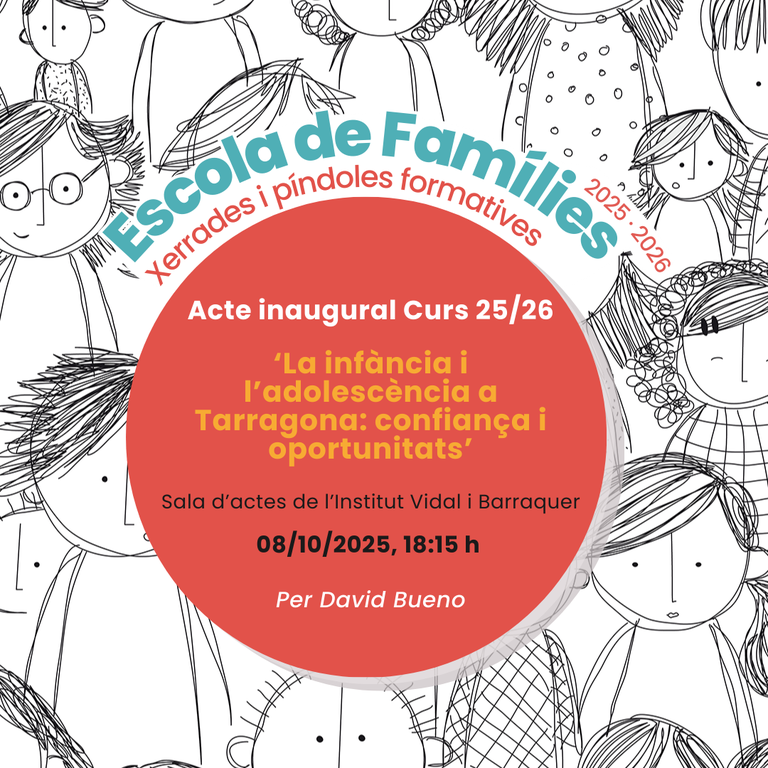 Sessió inaugural del curs 2025-2026 i primera xerrada de l’Escola de Famílies a càrrec del Dr. David Bueno