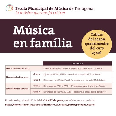 Música en família, nou quadrimestre