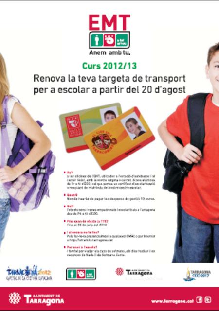 Cartell transport escolar EMT 2012-2013