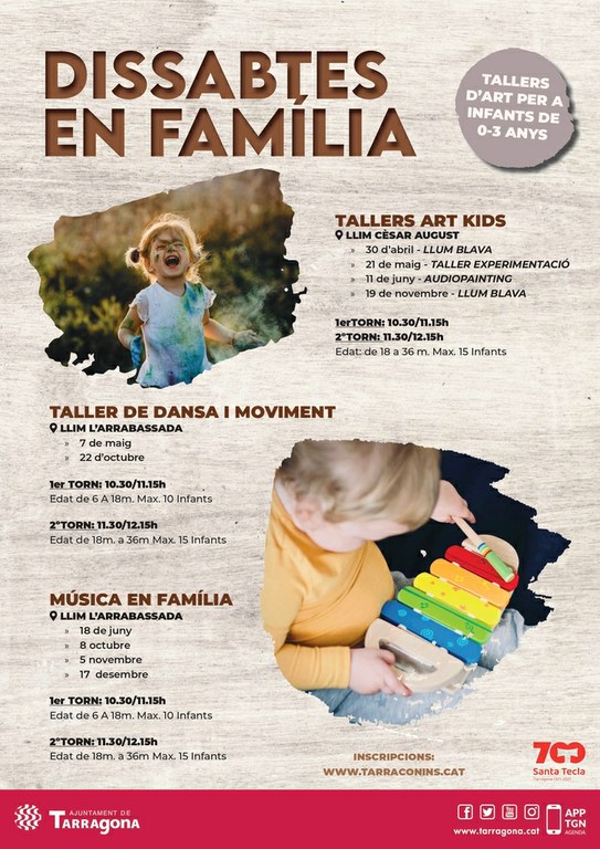L'Ajuntament de Tarragona reprèn les activitats infantils 'Dissabtes en família'