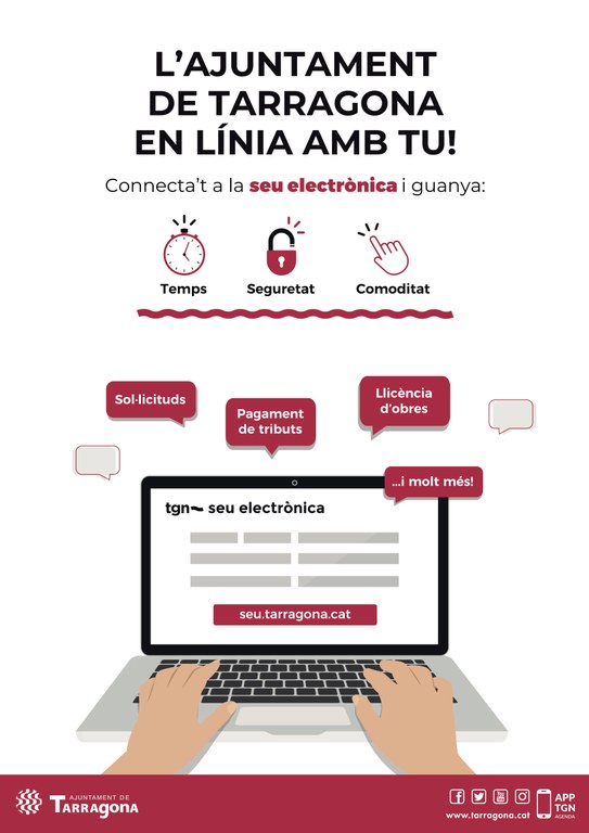 Comença la campanya "L'Ajuntament de Tarragona, en línia amb tu!" per promoure la tramitació en línia