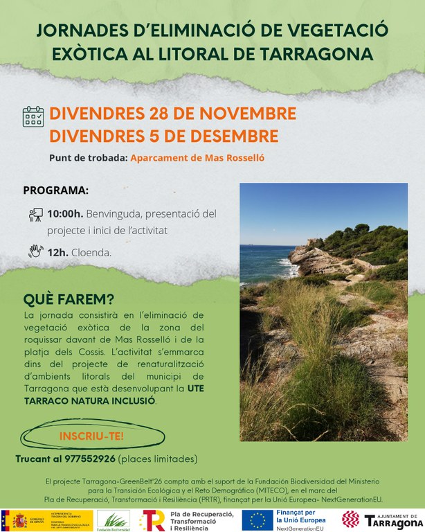 Jornades d'eliminació de vegetació exòtica al litoral de Tarragona