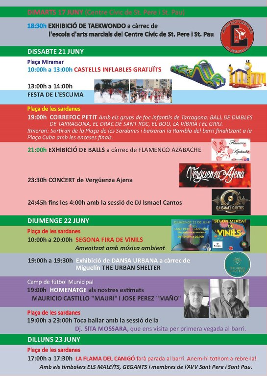 Jornada prèvia de les Festes de Sant Pere i Sant Pau