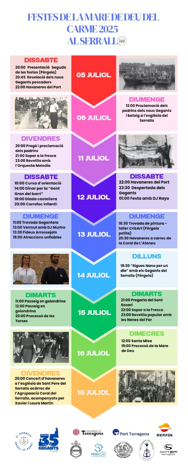 Primera jornada de les Festes de la Mare de Déu del Carme 2025 al Serallo