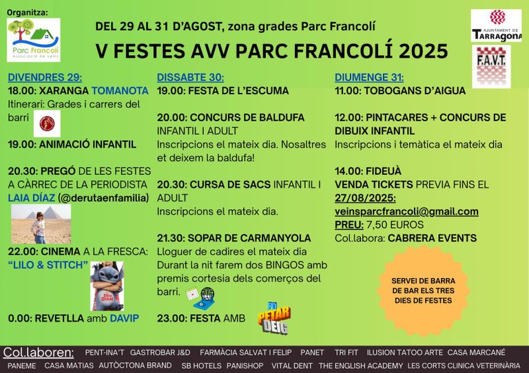 V Festes AV Parc Francolí 2025