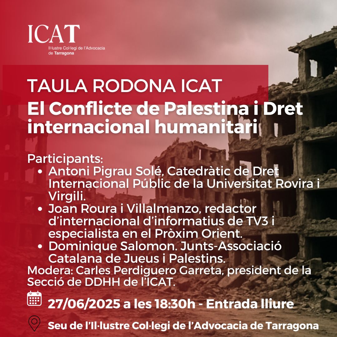 Taula rodona: El Conflicte de Palestina i Dret internacional humanitari