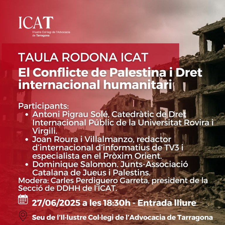 Taula rodona: El Conflicte de Palestina i Dret internacional humanitari