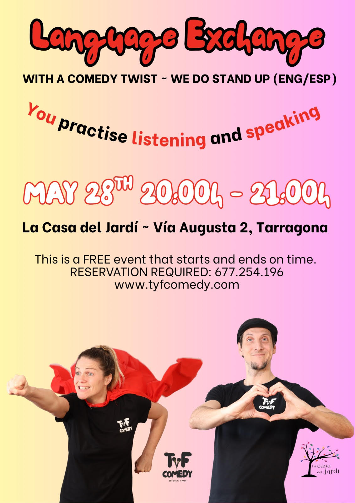 Intercomedy a la Casa del Jardí - Intercanvi d'idiomes
