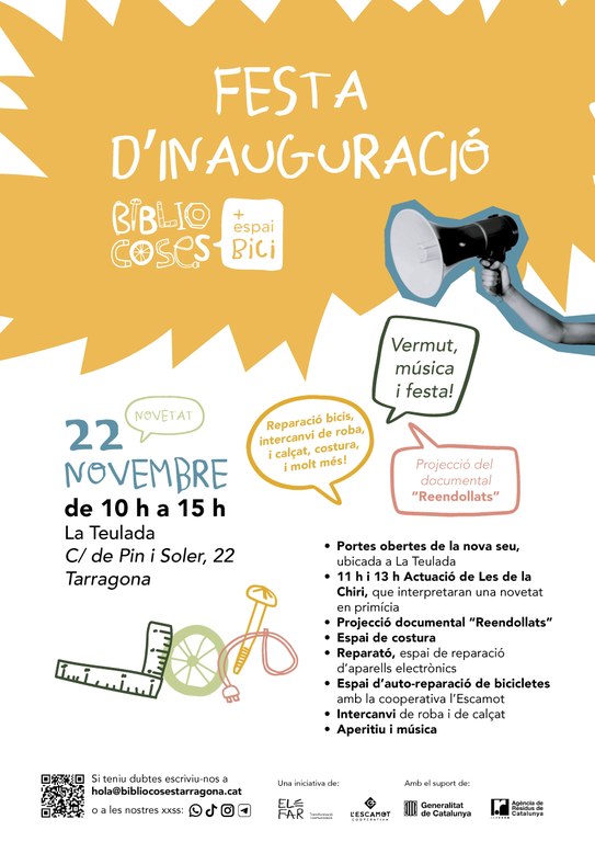 Inauguració de la nova Biblioteca de les Coses i l'Espai Bici