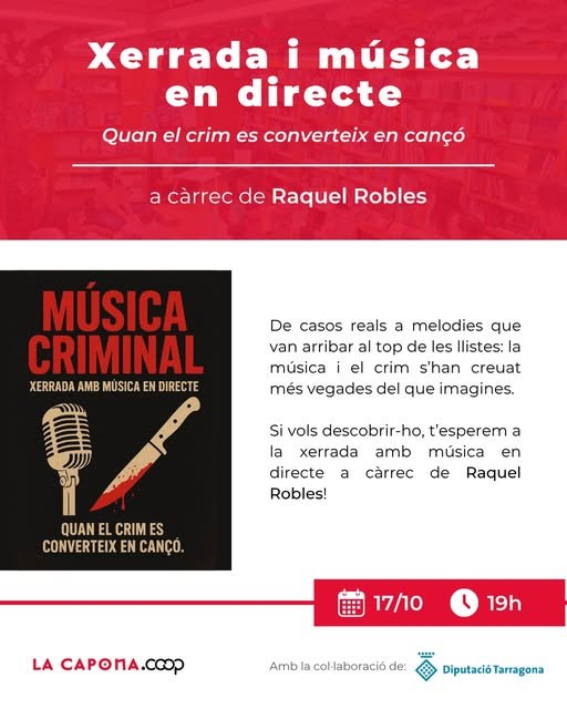 Xerrada i música en directe, a càrrec de Raquel Robles