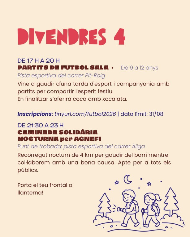 Festes de Boscos de Tarragona | Caminada Solidària Nocturna per ACNEFI