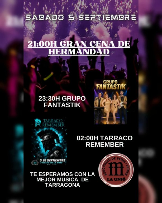 Festes de la Unió | Concert amb Fantastik + Tarraco Remember