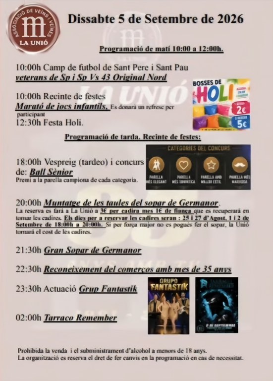 Festes de la Unió | Reconeixement dels comerços amb més de 35 anys