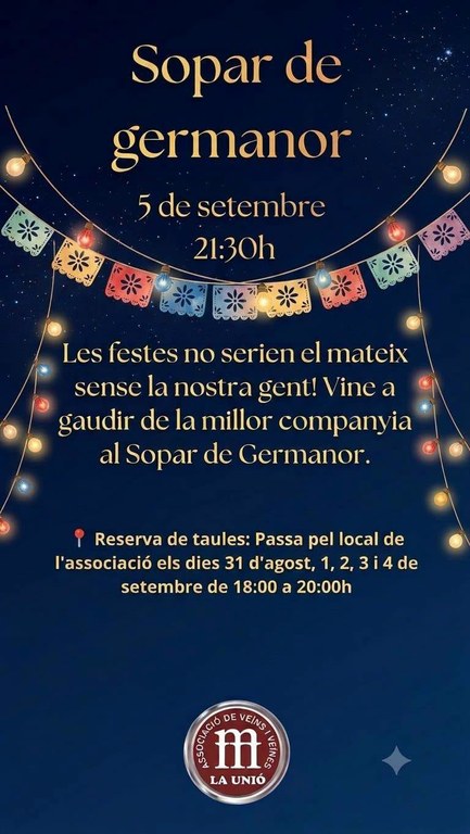 Festes de la Unió | Sopar de germanor