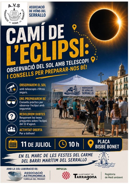 Festes de la Mare de Déu del Carme | Camí de l'eclipsi. Observació del Sol amb telescopi