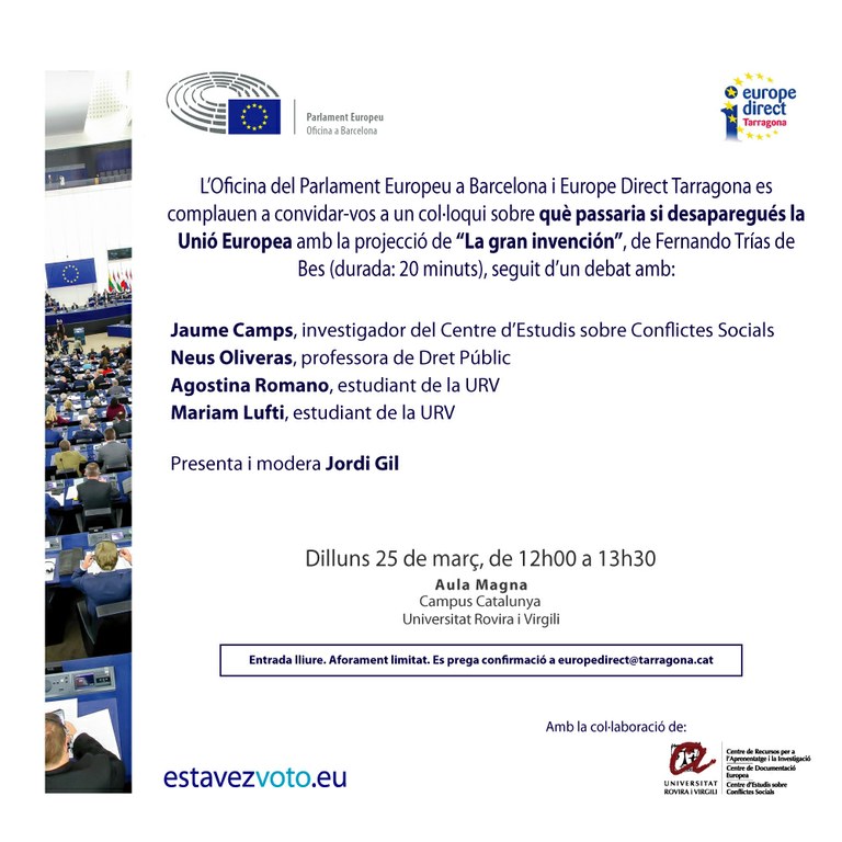 Europe Direct Tarragona coorganitza un debat sobre la importància de la Unió Europea