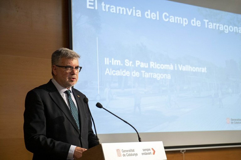 El president Pere Aragonès presenta el traçat del tramvia del Camp de Tarragona, que entrarà en funcionament el 2028