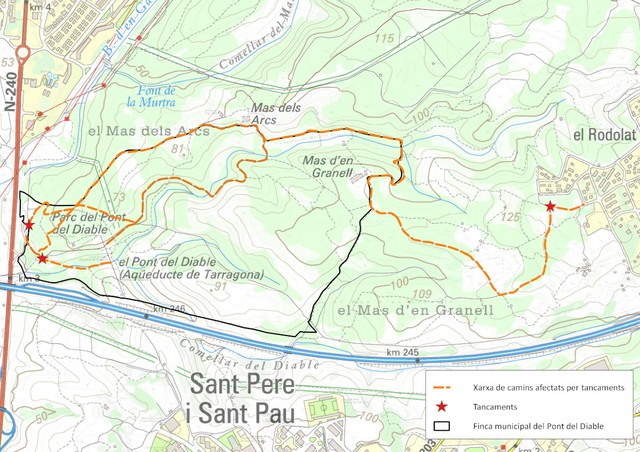 Mapa tancaments Pont del Diable