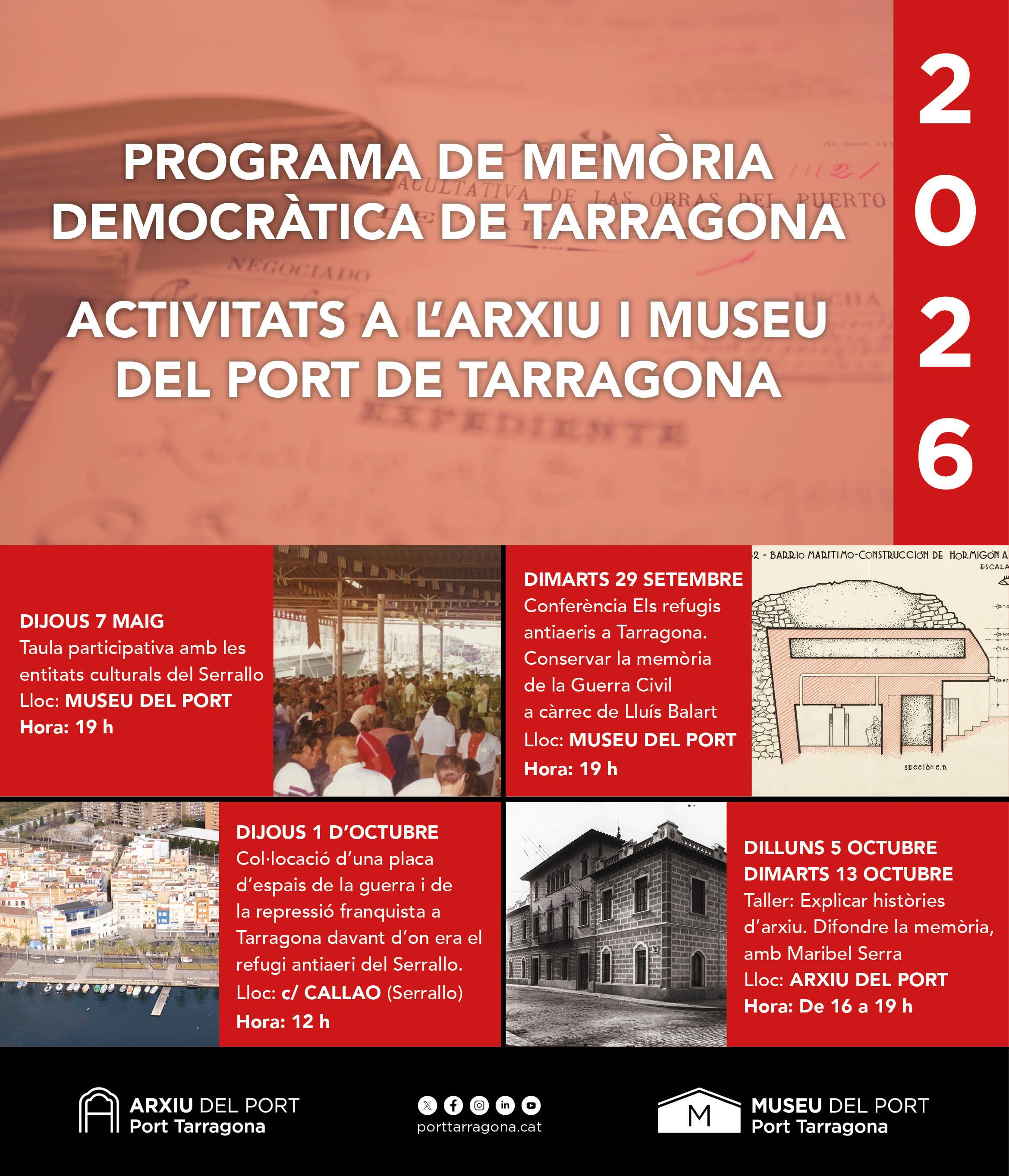 Col·locació d'una placa d'espais de la guerra i de la repressió franquista a Tarragona